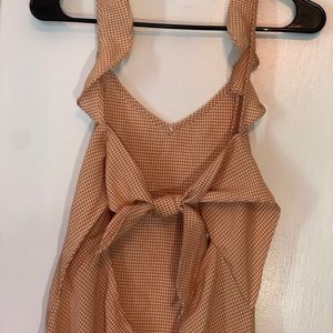 Plaid ruffled tank top